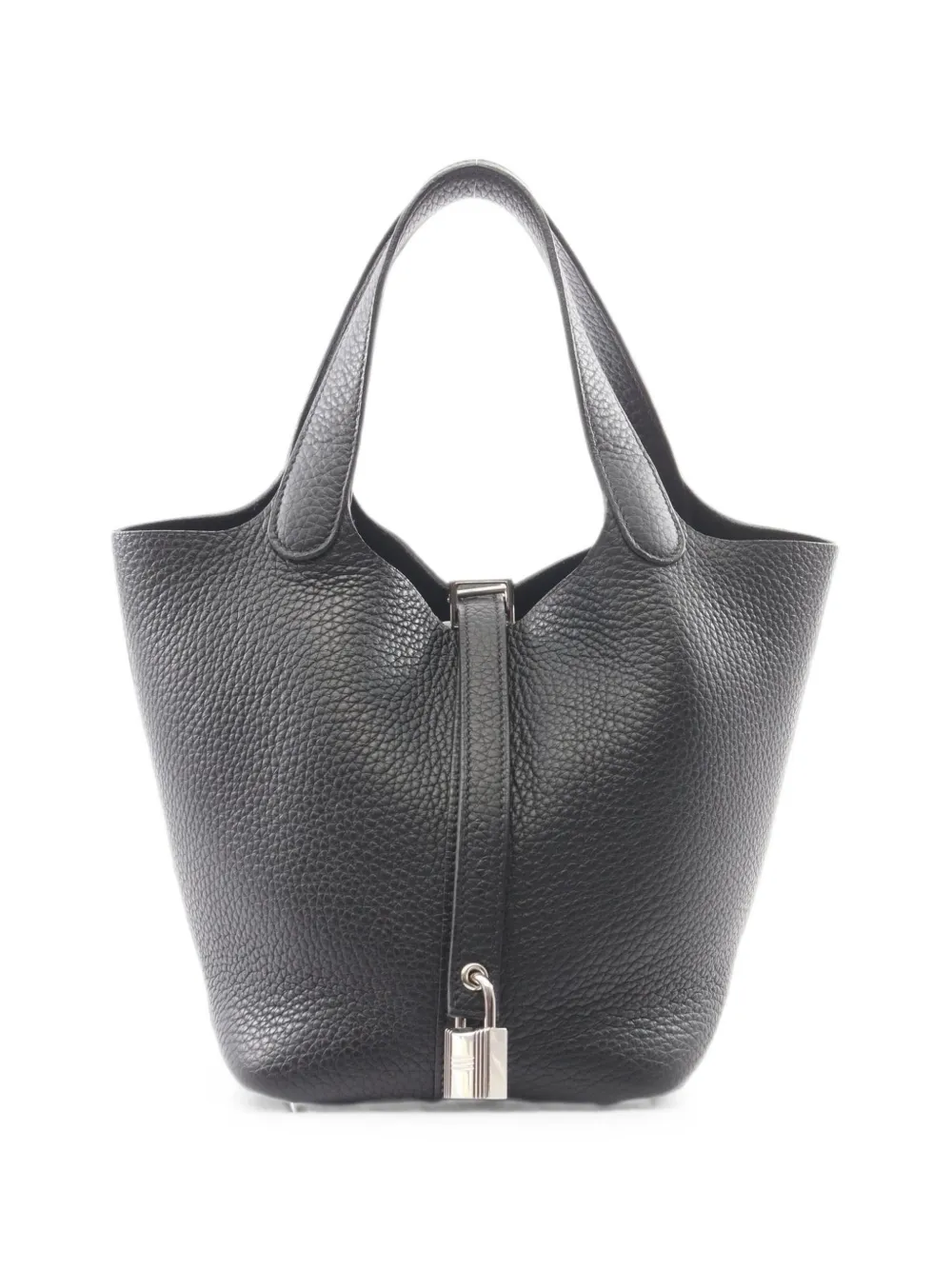 Pre-owned Hermes 2025 Pm Picotin Lock Tote Bag In Black