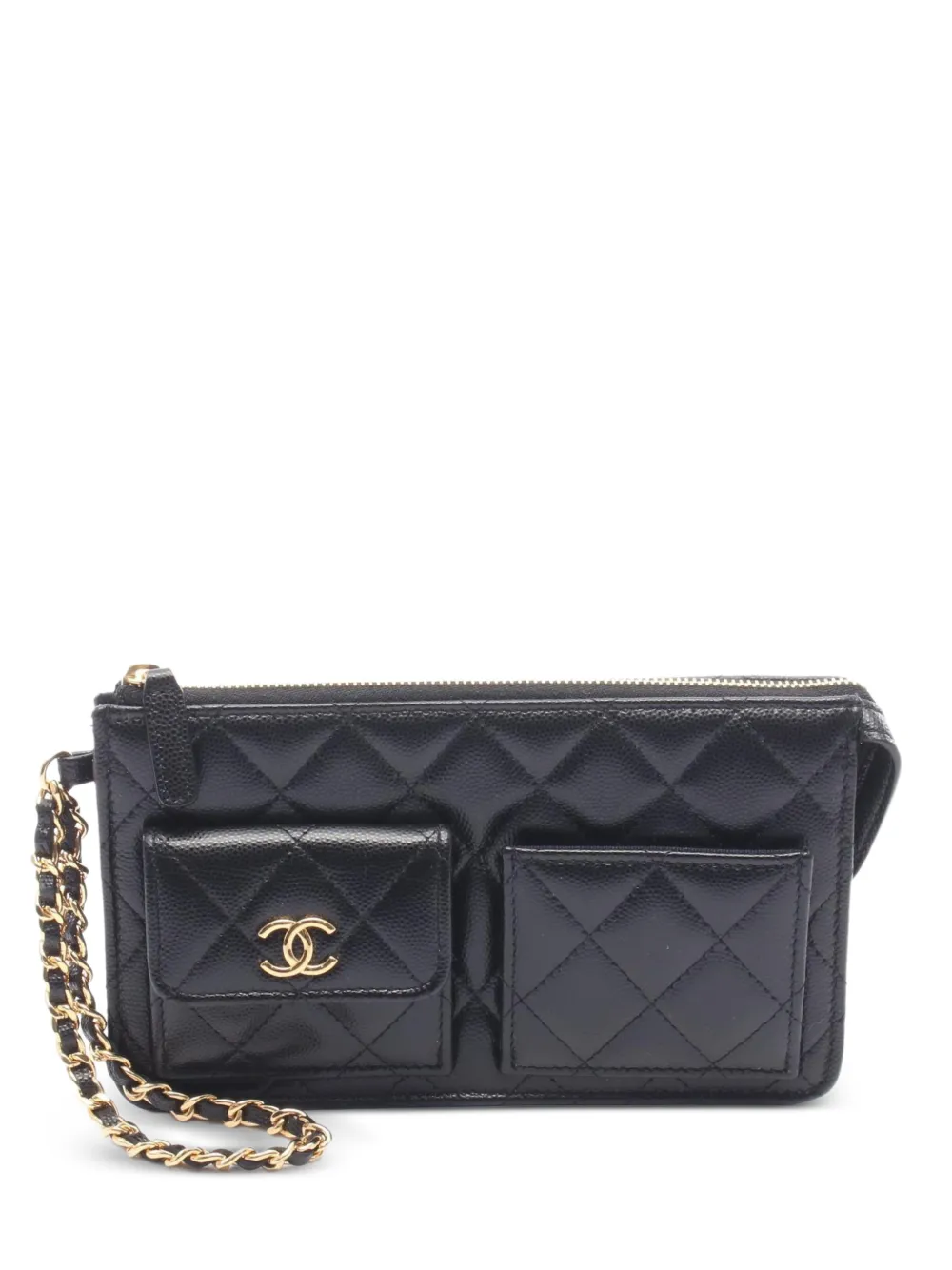 CHANEL Pre-Owned Clutch Polly Pocket mini in pelle Caviar 2021 - Nero