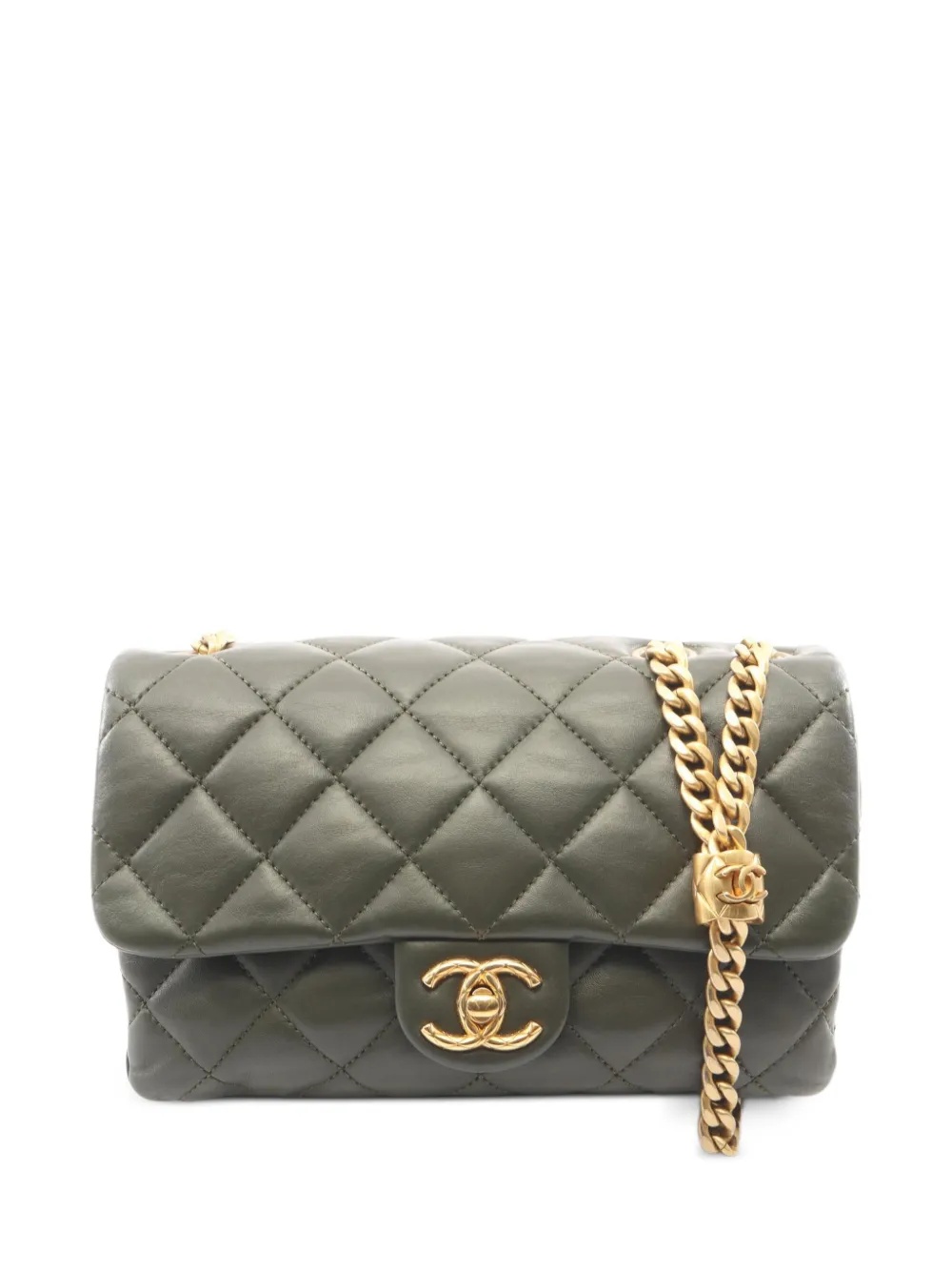 CHANEL Pre-Owned Borsa a spalla matelassé con catena - Verde