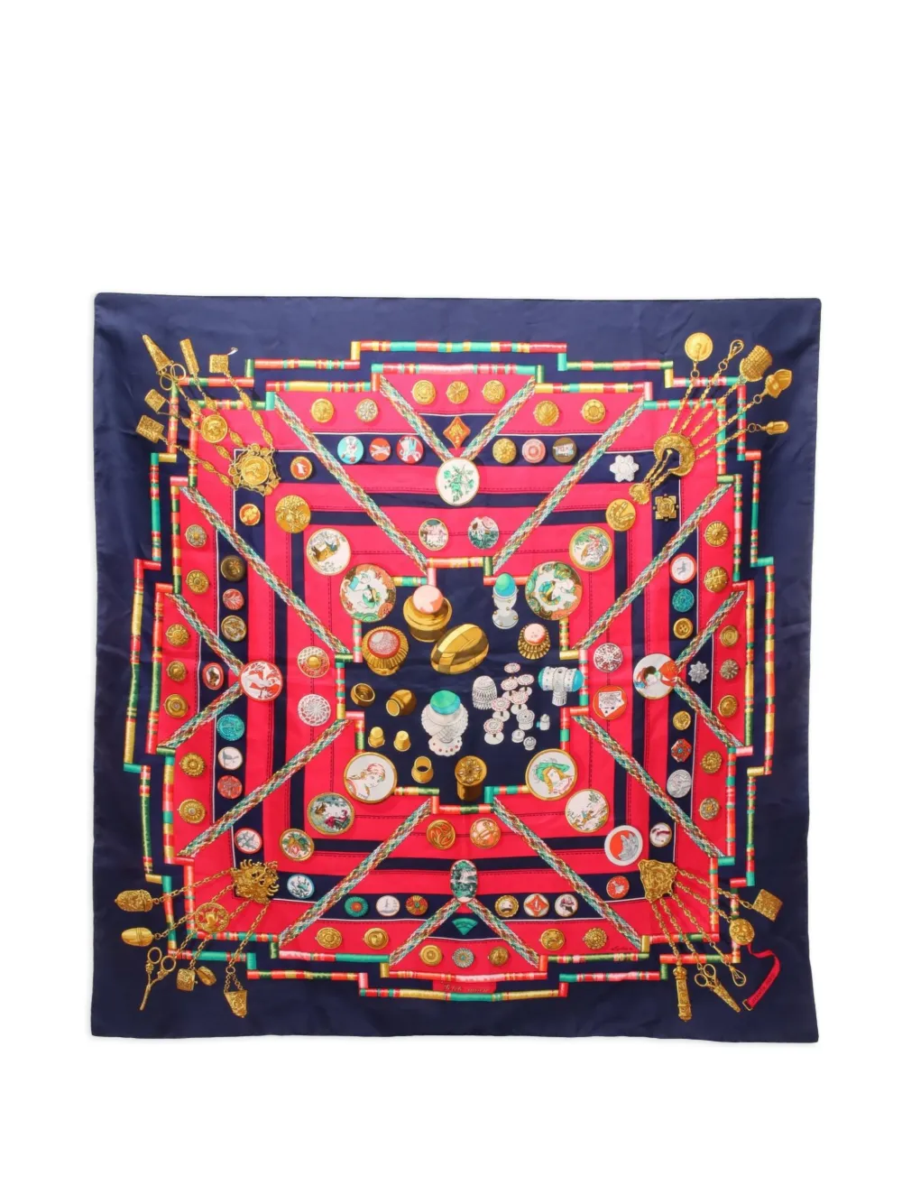 Hermès Pre-Owned 2010s Petite Main Carré 90 scarf - Blau