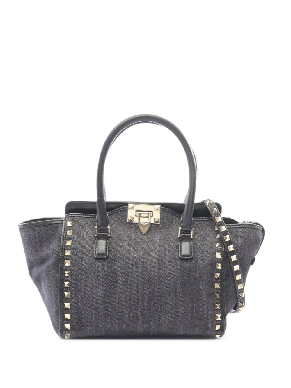 Valentino Garavani Pre-Owned 2000s Rockstud two-way denim handbag - Grey