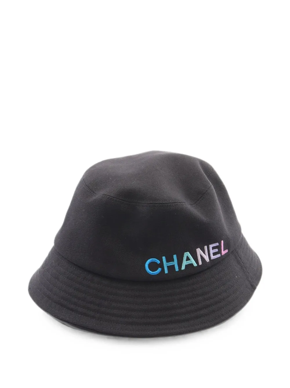 CHANEL Pre-Owned 2010s logo-embroidered bucket hat - Black