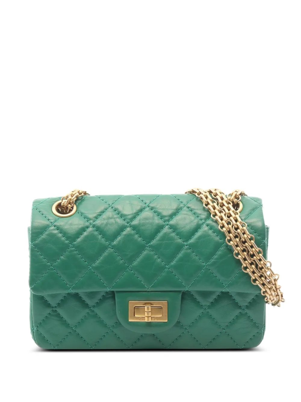 CHANEL Pre-Owned 2.55 mini matelassé cross body bag - Green