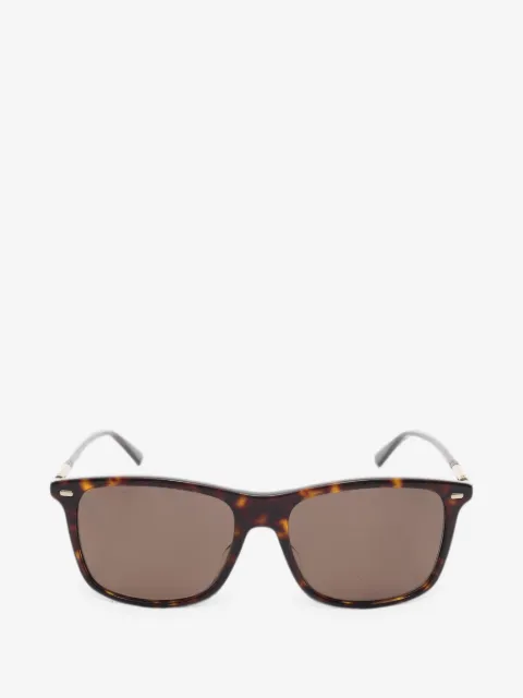 Gucci Pre-Owned lentes de sol con armazón cuadrada estilo carey