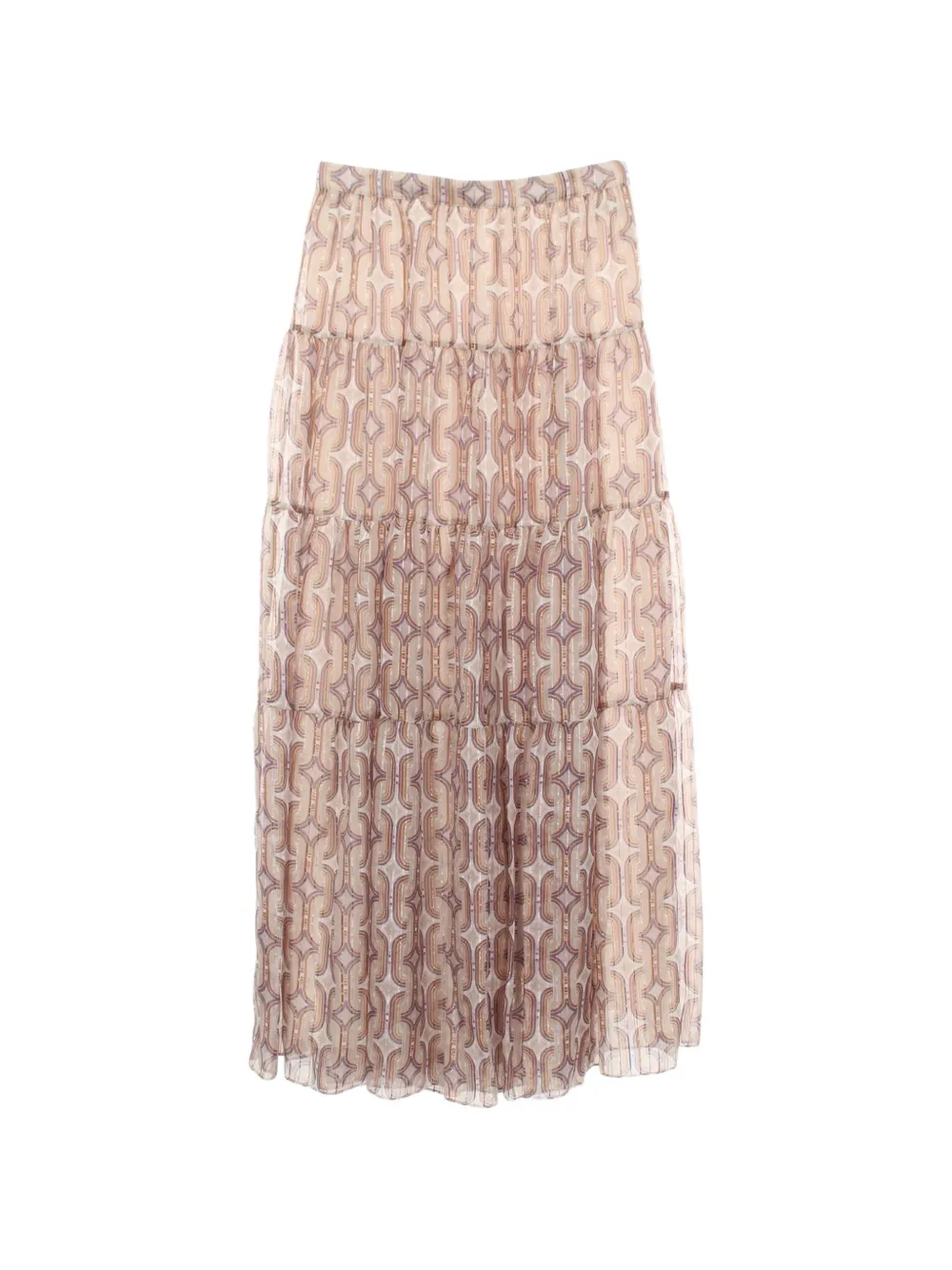 Celine Pre-Owned 2010s tiered geometric-pattern skirt - Toni neutri