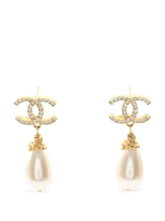 CHANEL Pre-Owned ココマーク ドロップピアス | ゴールドトーン