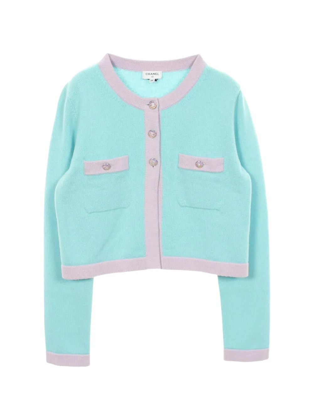 CHANEL Pre-Owned Cardigan in cotone Cocomark anni 2000 - Blu