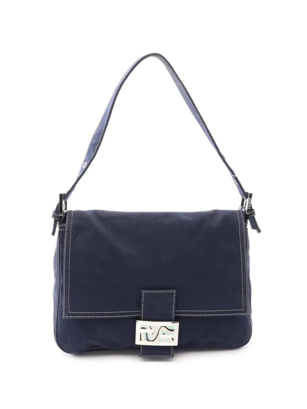 Fendi Pre-Owned Borsa a spalla Mamma Baguette anni 2000 - Blu