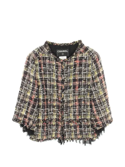 CHANEL Pre-Owned 2010s CC logo-buttons tweed jacket