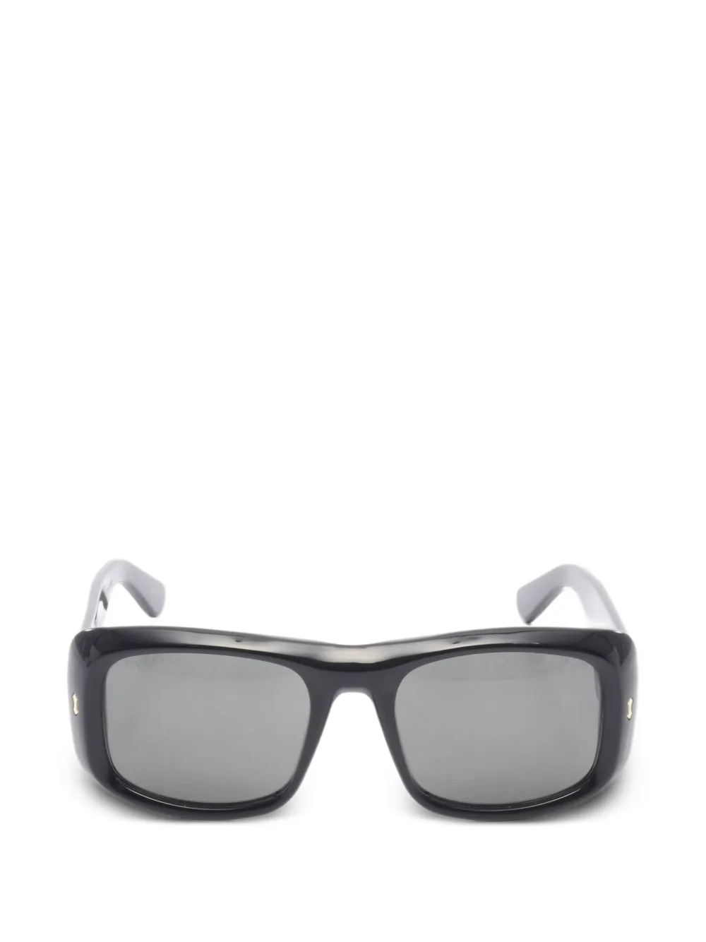 Gucci Pre-Owned 2020s rectangle-frame logo-arm sunglasses - Nero