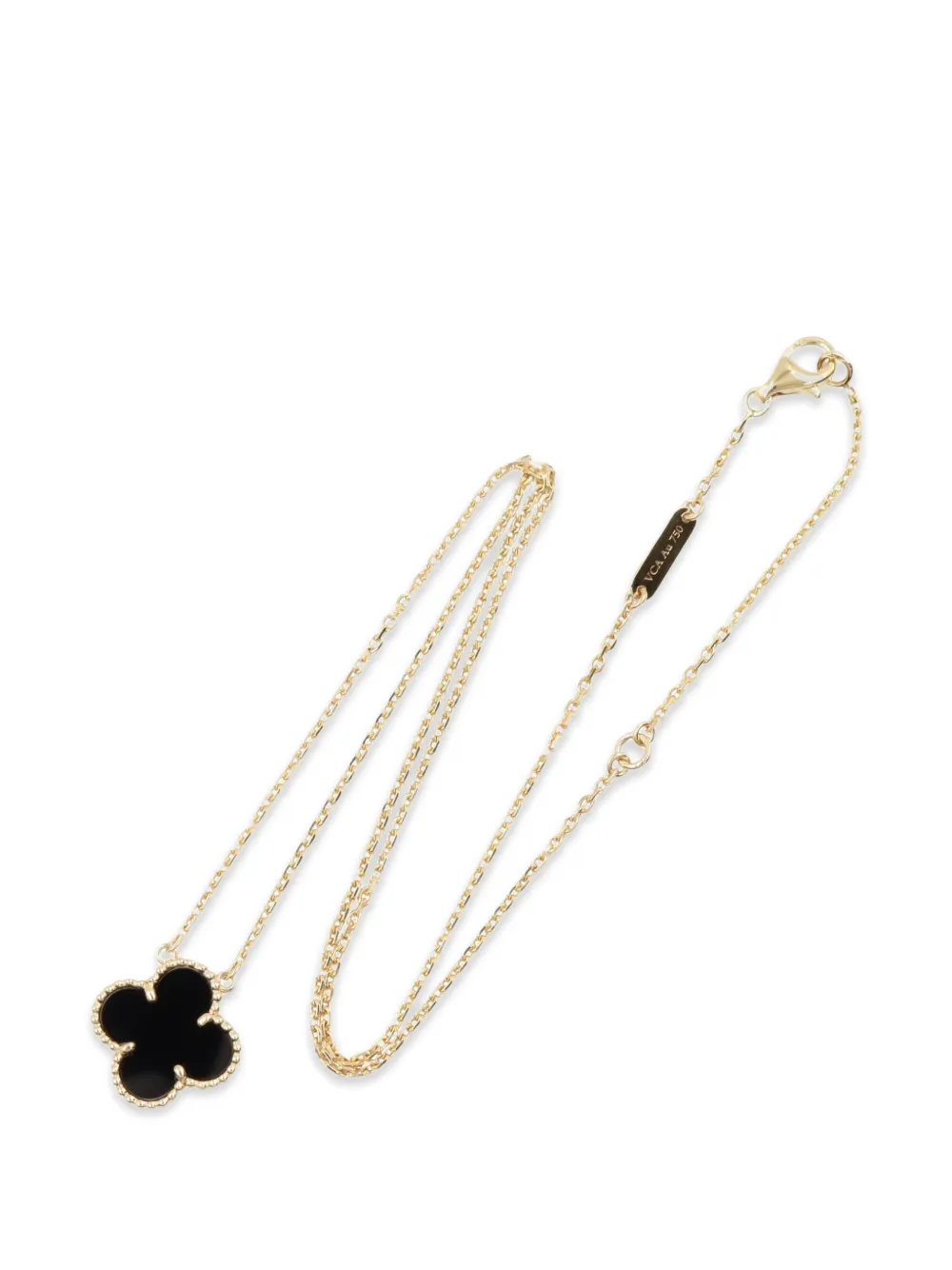 Van Cleef & Arpels Pre-Owned 2010s Vintage Alhambra onyx necklace - Oro