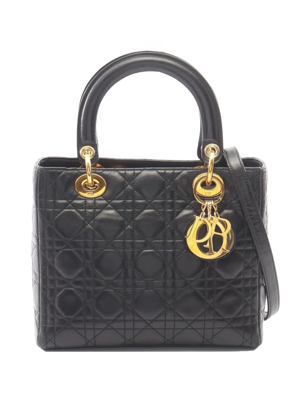 Christian Dior Pre-Owned 2000s Lady Dior Cannage handbag - Black