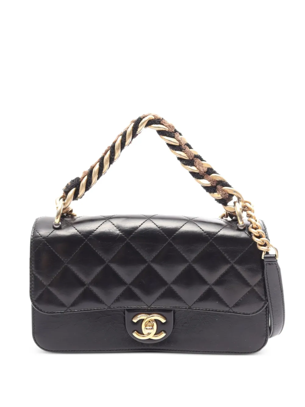 CHANEL Pre-Owned Borsa tote matelassé con catena 2017-2018 - Nero