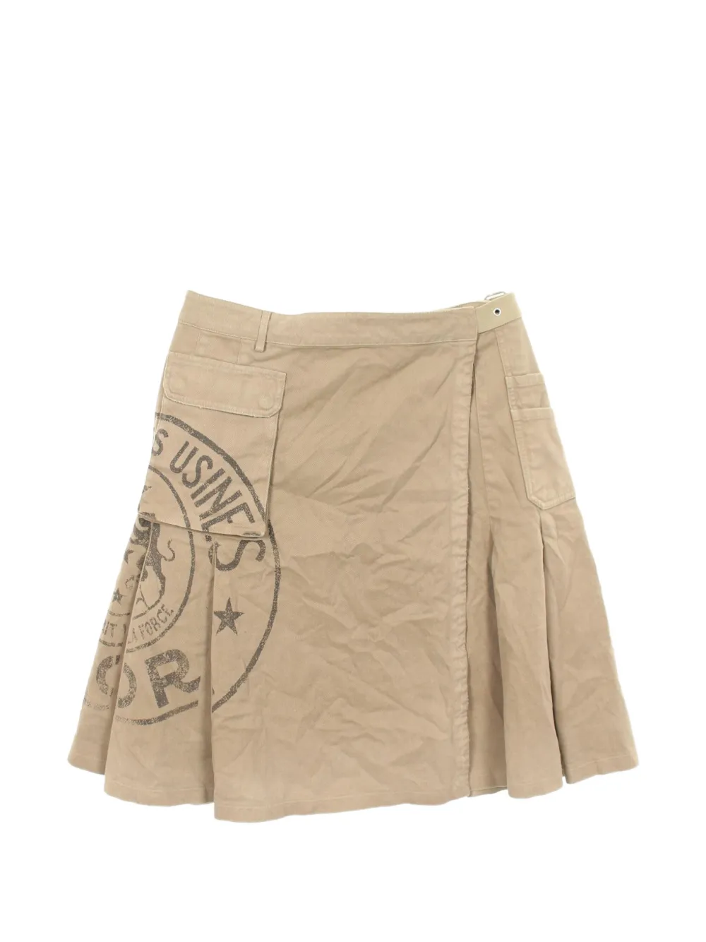 Christian Dior Pre-Owned 2010s pleated wrap mini skirt - Nude