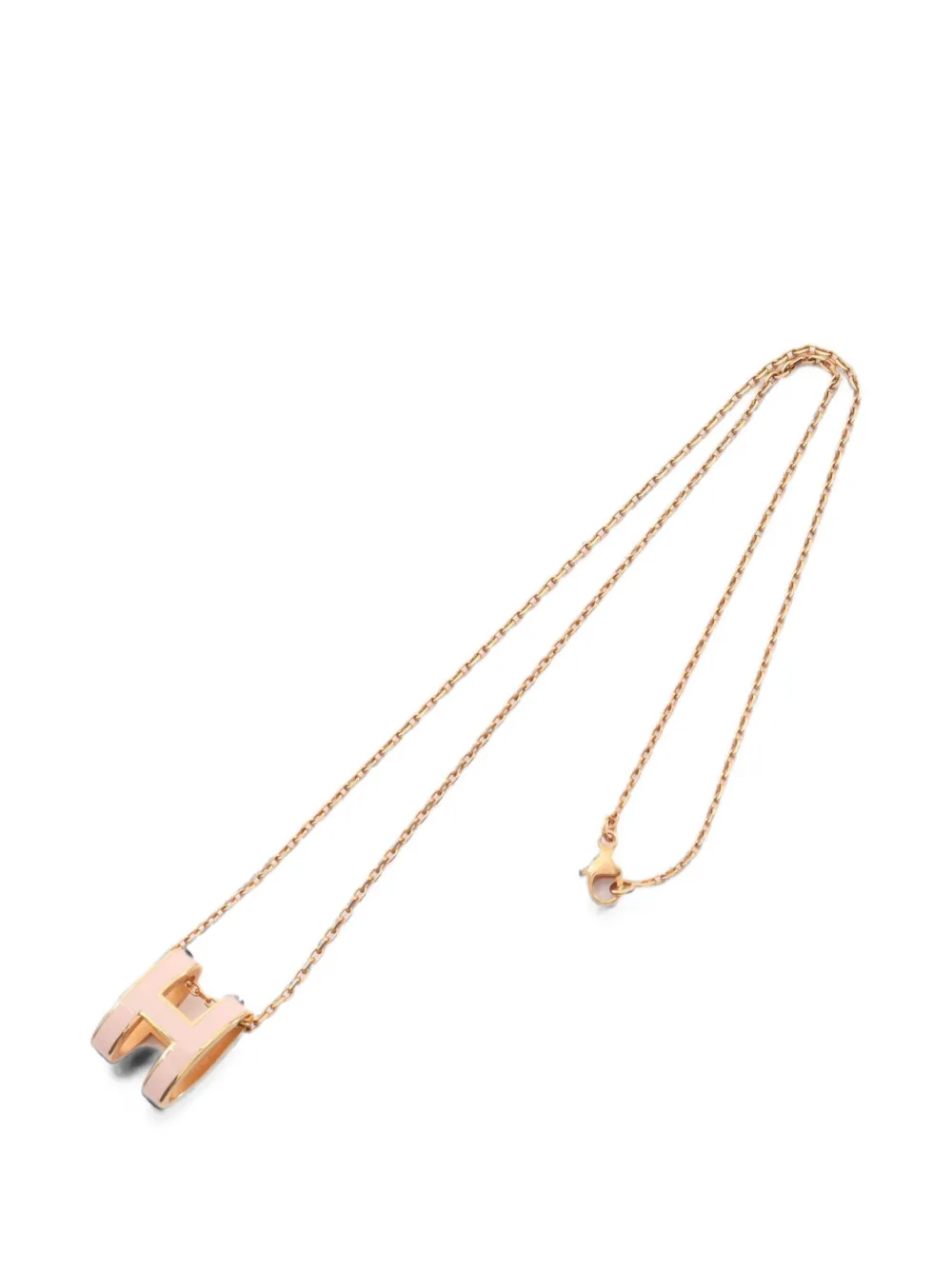 Pre-owned Hermes 2010s Pop H Pendant Necklace In Gold