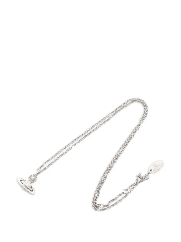 Vivienne Westwood Pre-owned 2020s Simonetta Bas Relief Engraved-logo Necklace in Silver