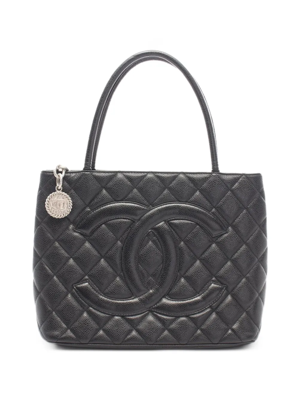 CHANEL Pre-Owned 2003-2004 Medallion leather tote bag - Black