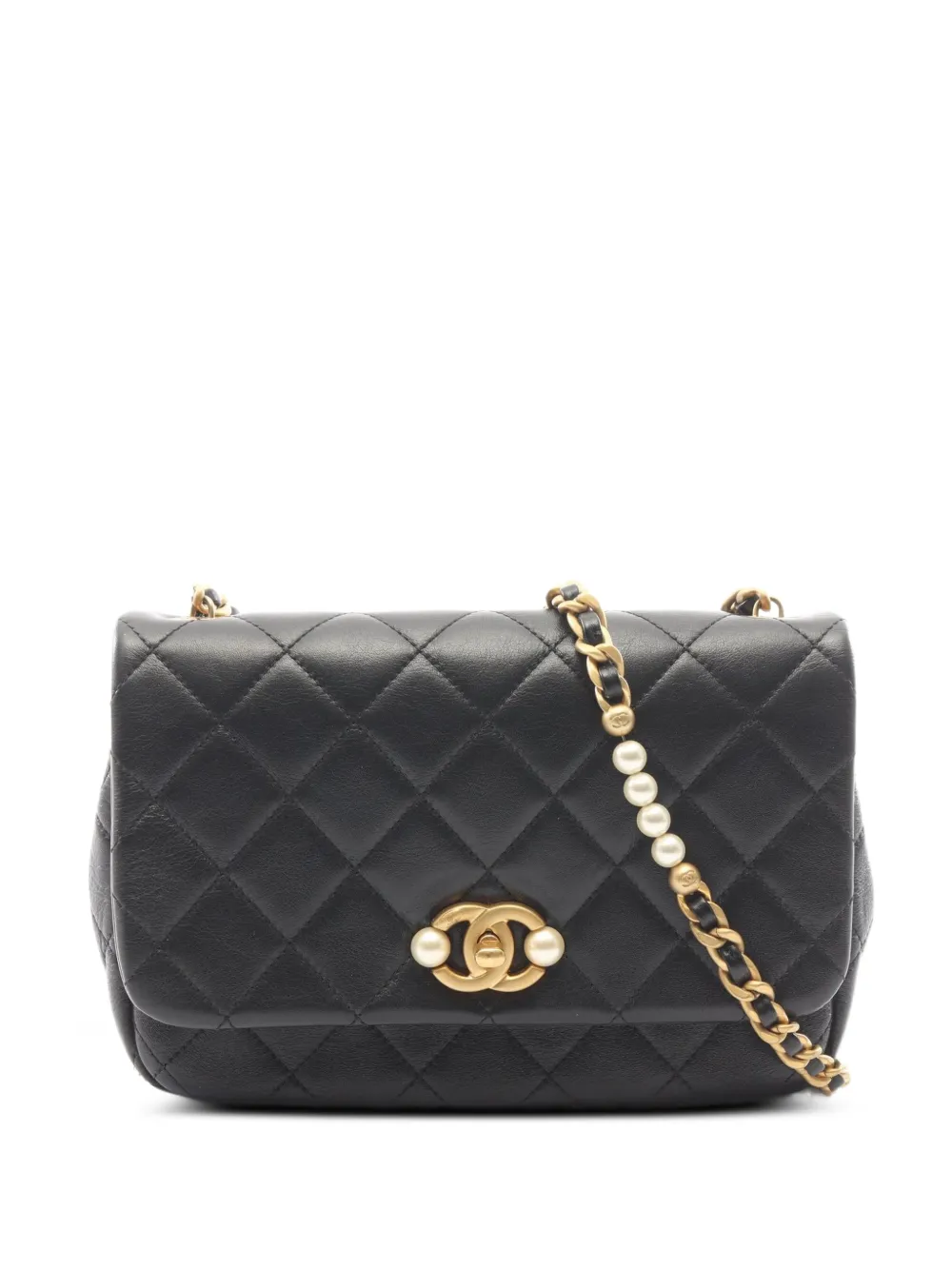 CHANEL Pre-Owned Borsa a spalla matelassé con catena - Nero