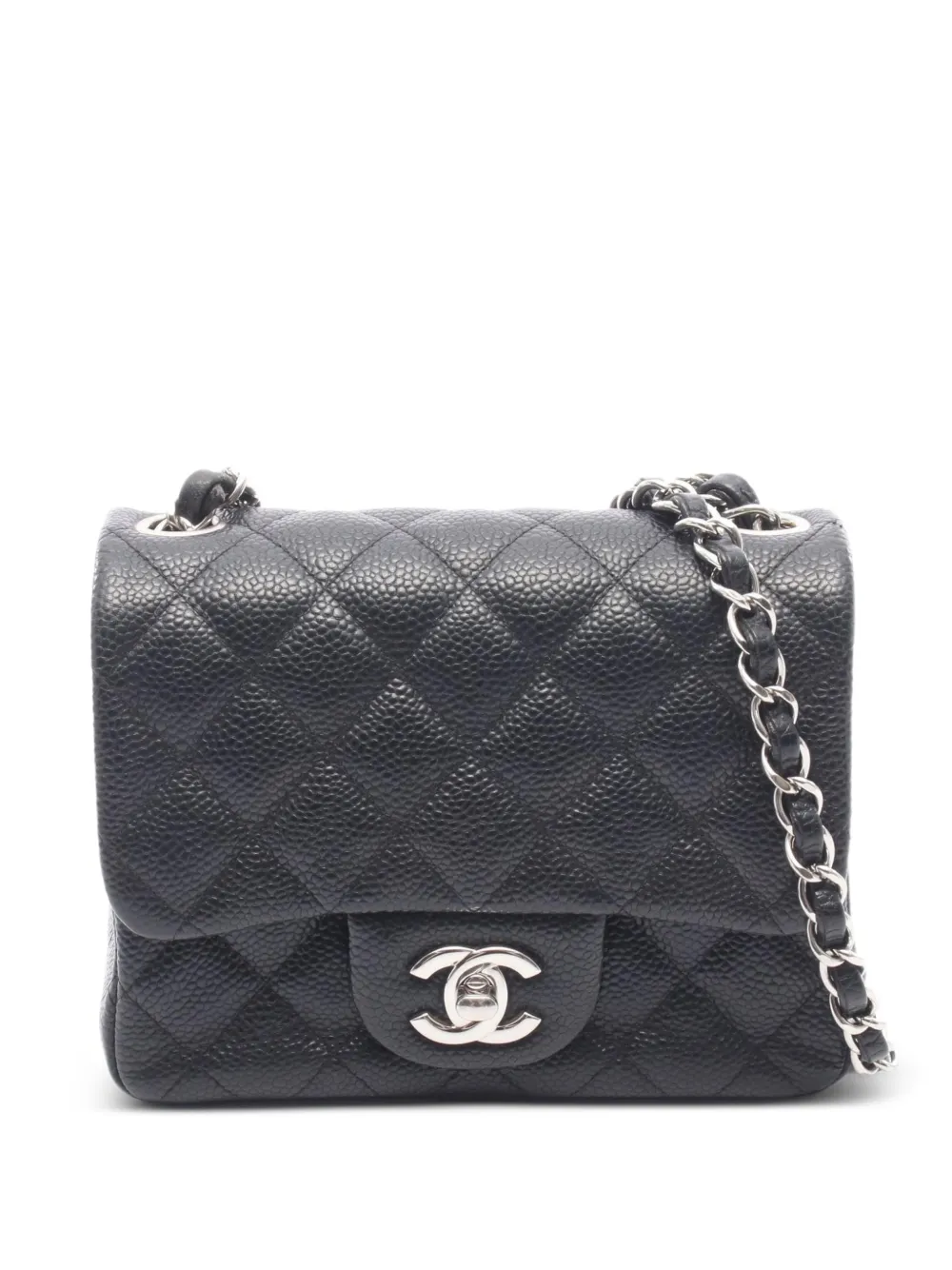 CHANEL Pre-Owned 2014-2015 mini Square Flap quilted CC turn-lock crossbody bag - Nero