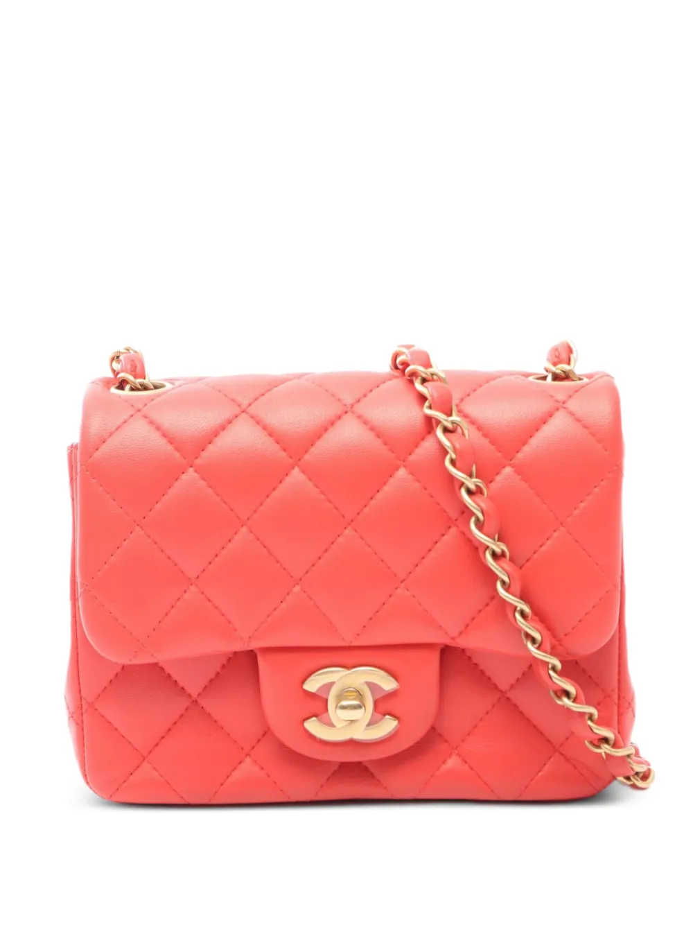 CHANEL Pre-Owned 2019 Diamond-quilted mini crossbody bag - Rosa