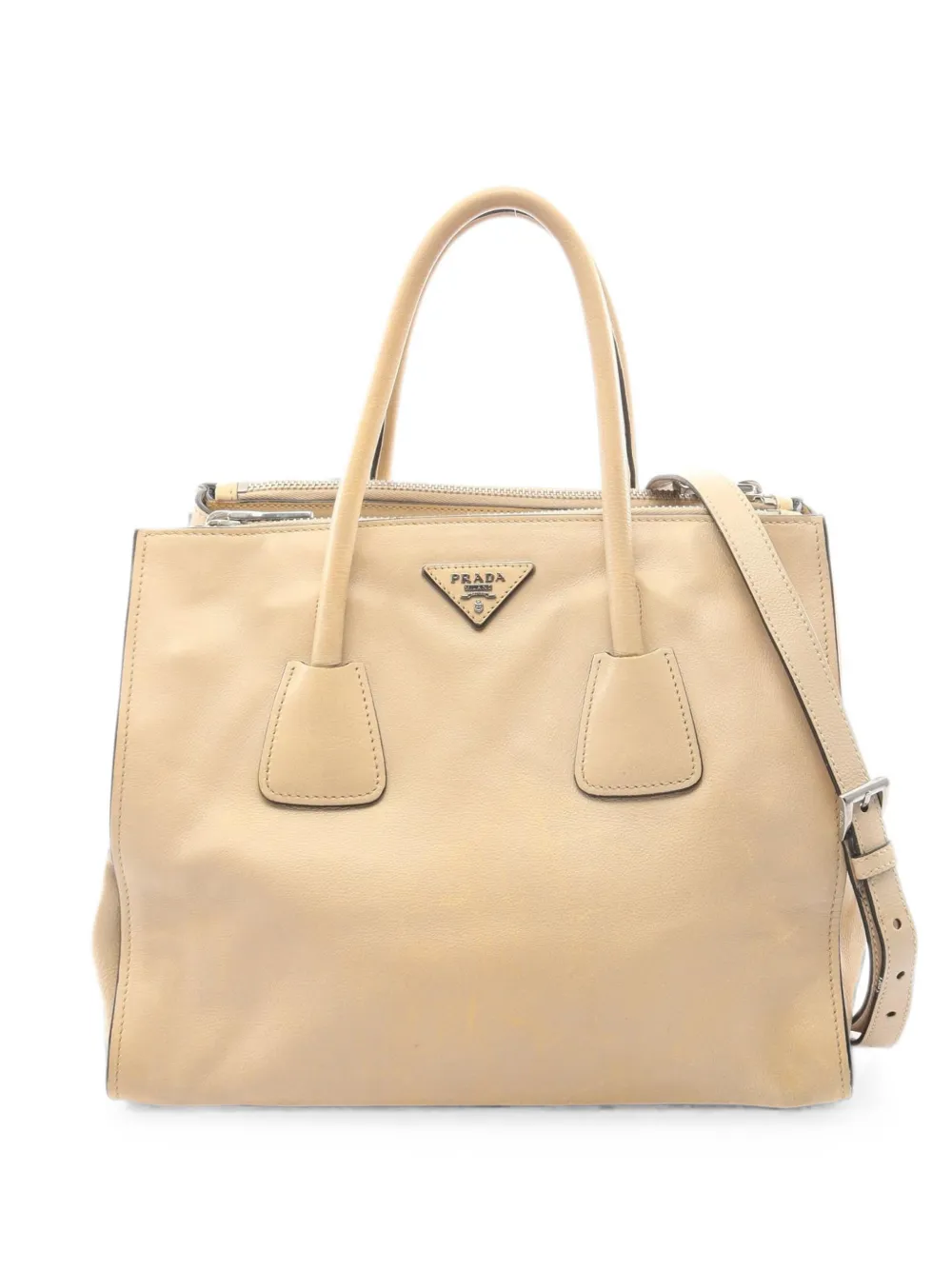 Prada Pre-Owned 2000s triangle logo 2-Way tote bag - Toni neutri
