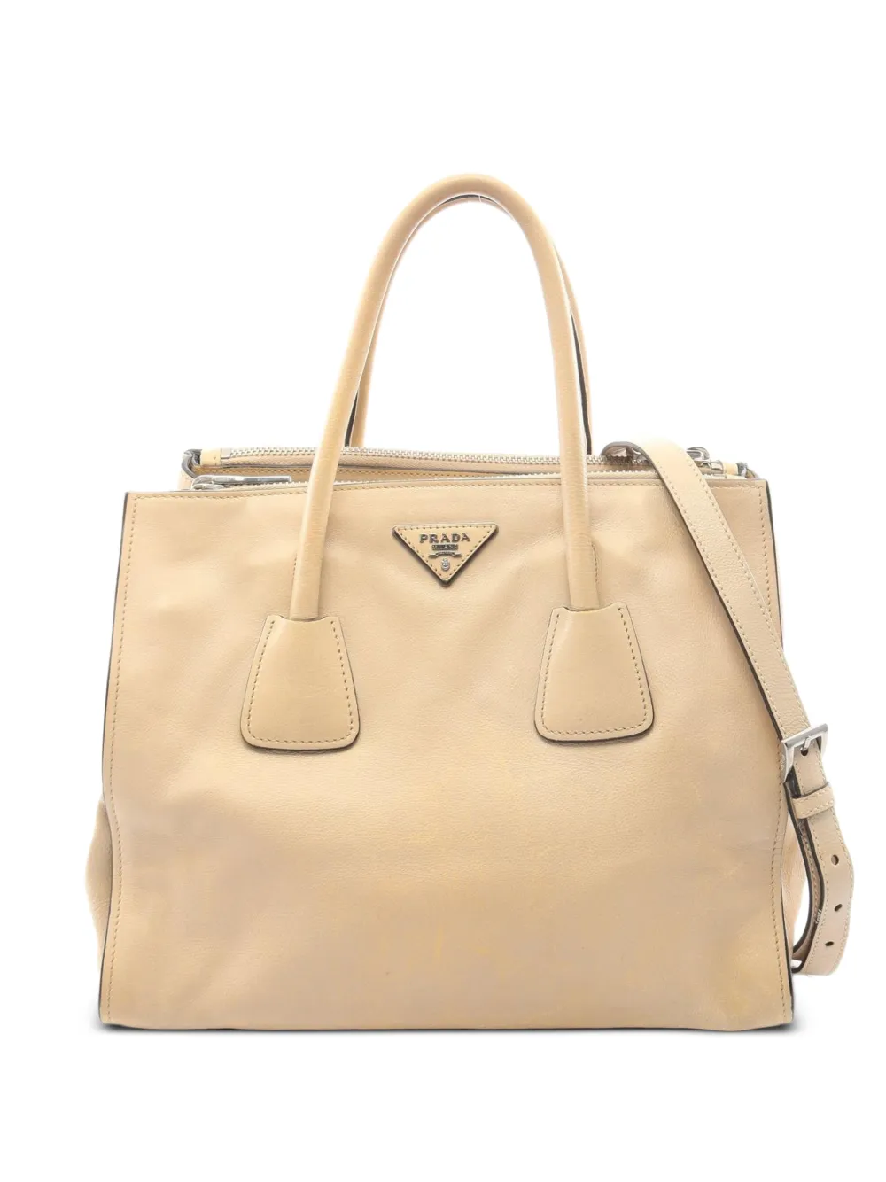 Prada Pre-Owned 2000s triangle logo 2-Way tote bag - Toni neutri
