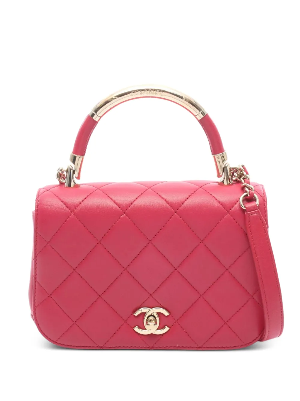 CHANEL Pre-Owned 2016-2017 flap-closure two-way mini bag - Pink