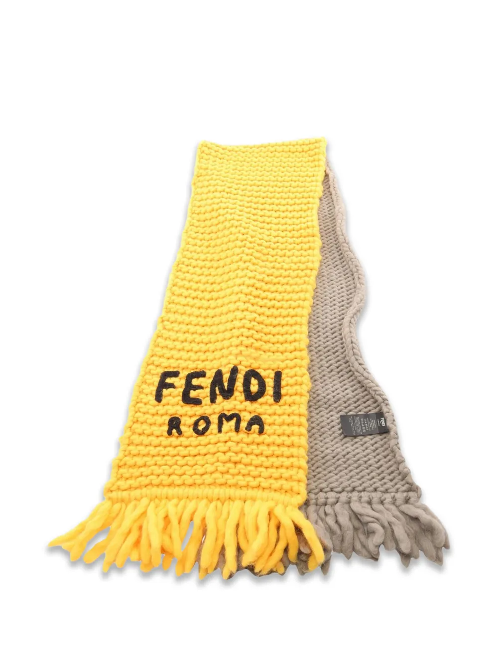 Fendi Pre-Owned Sciarpa chunky con logo anni 2000 - Giallo