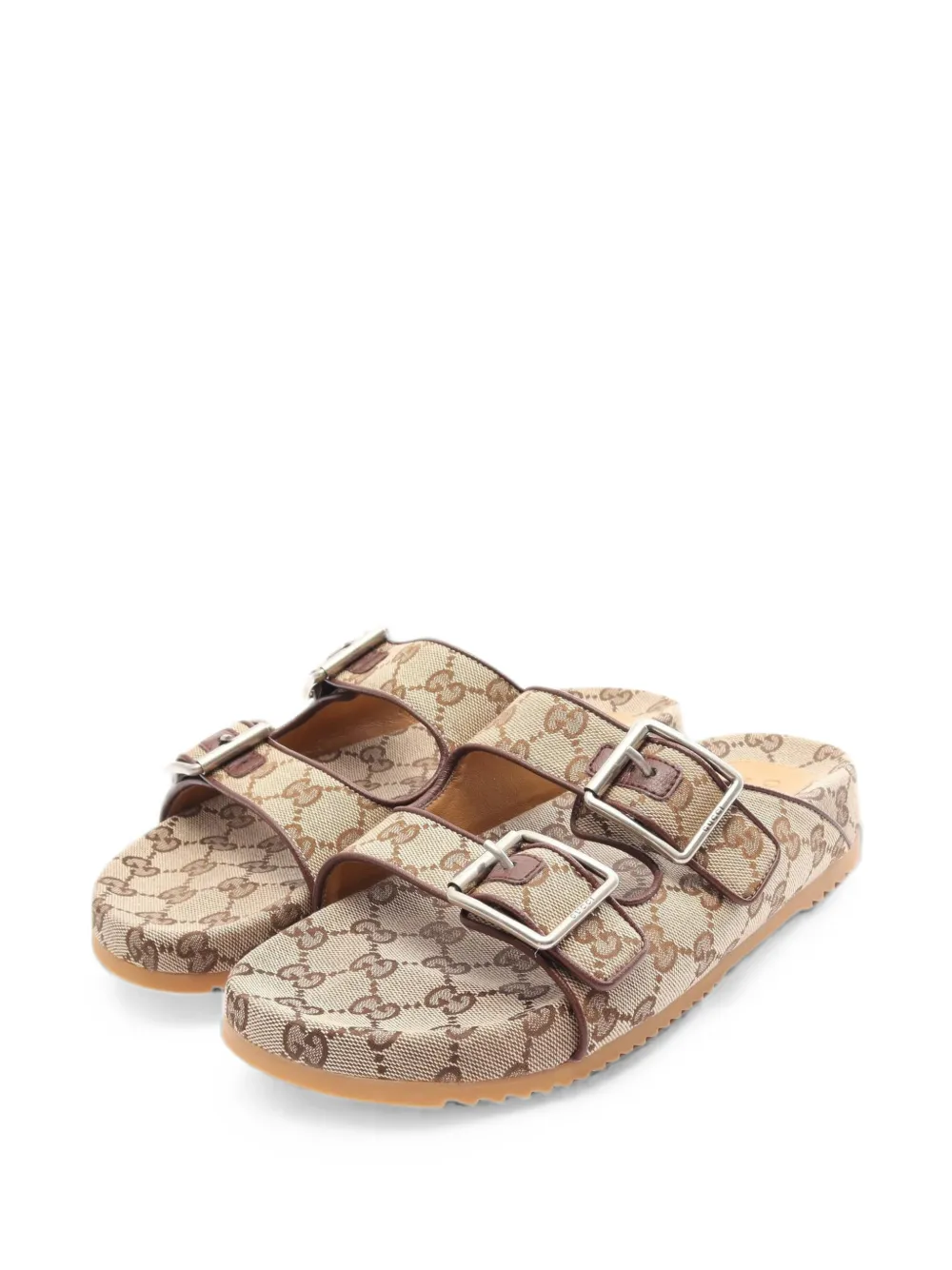 Gucci Pre-Owned 2010s GG canvas buckle slide sandals - Toni neutri