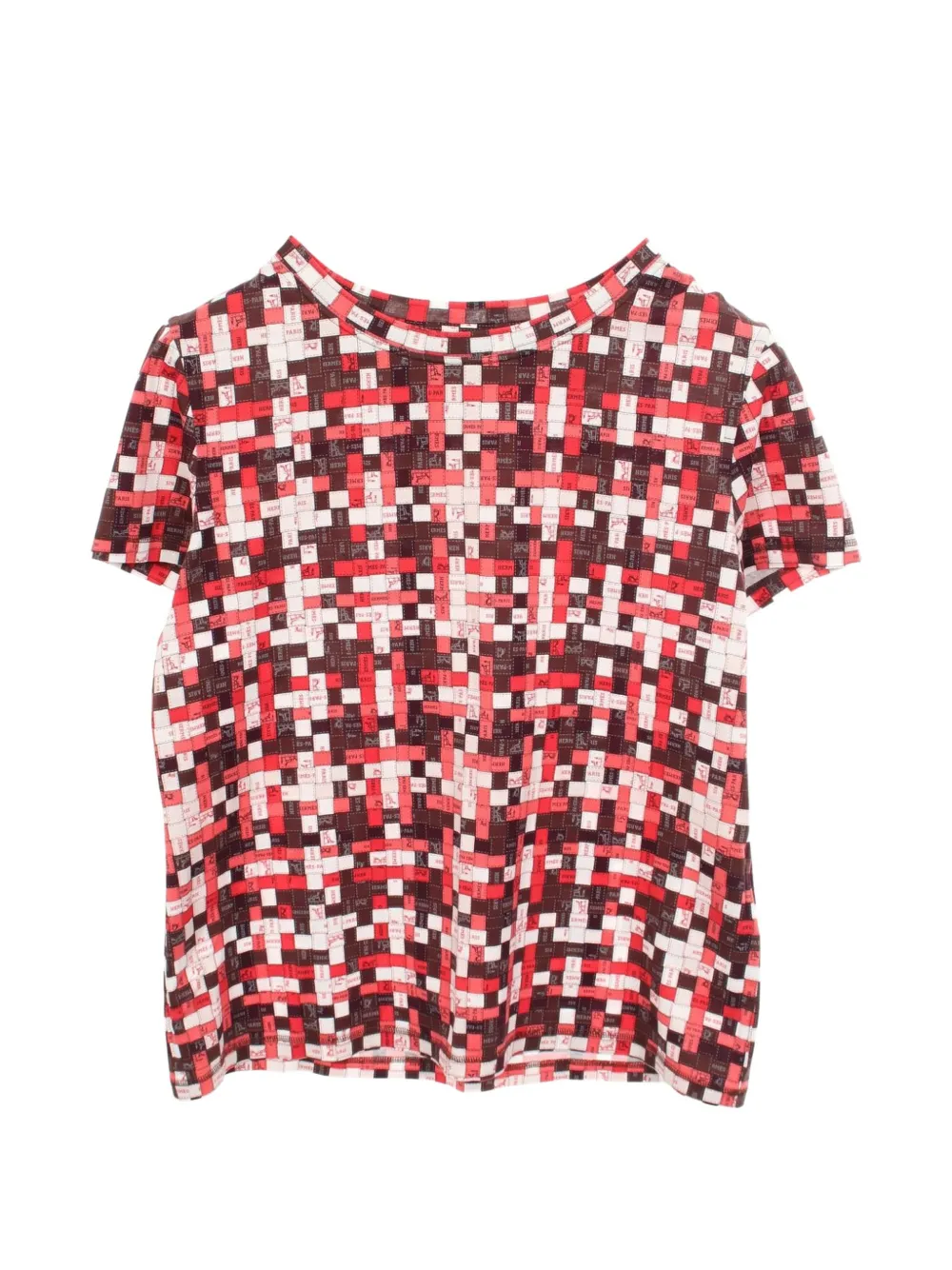 Pre-owned Hermes 2010s Bolduc Au Carre T-shirt In Red
