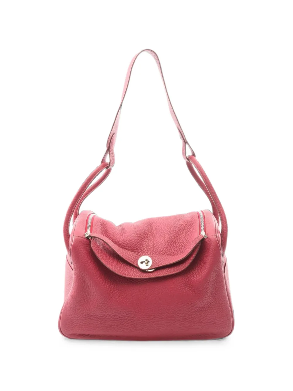 Pre-owned Hermes 2011 34 Lindy Two-way Handbag In Red