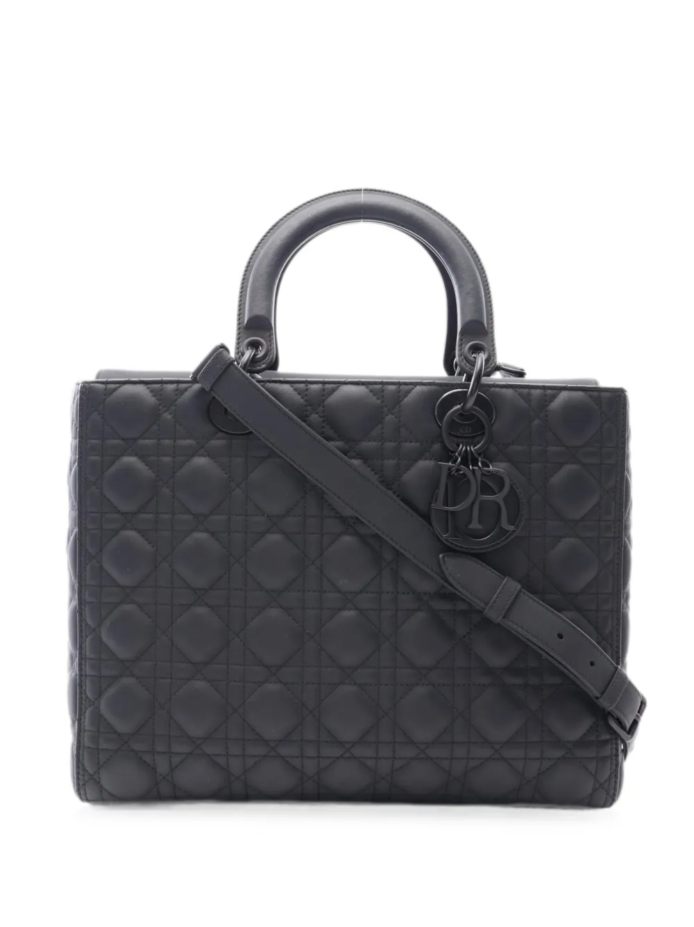 Christian Dior Pre-Owned 2010s Lady Dior Cannage tote bag - Black