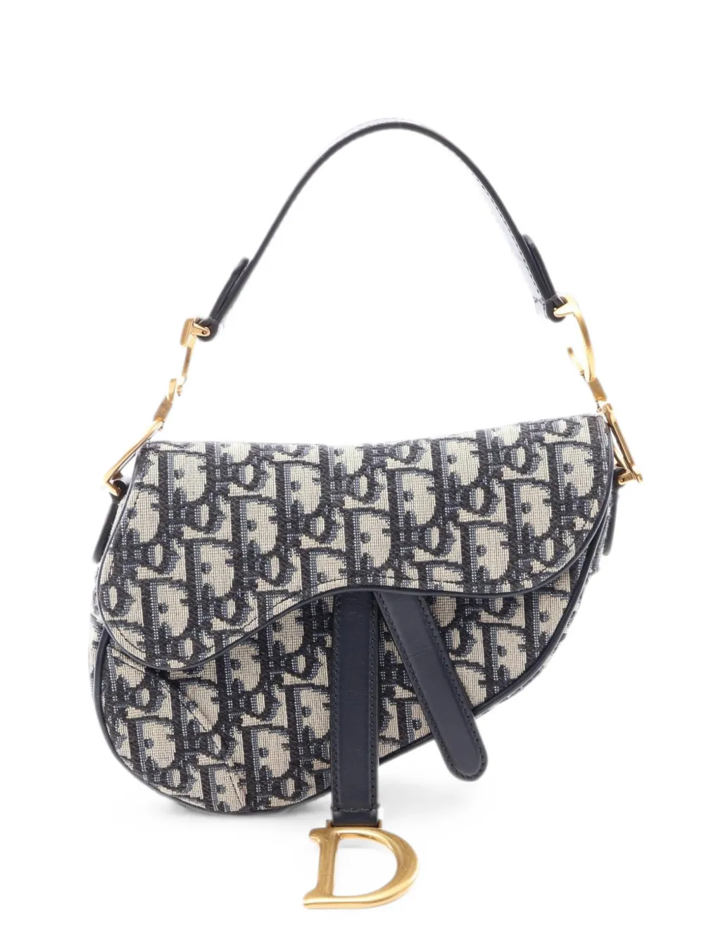 Christian Dior Pre-Owned 2010s Oblique jacquard Saddle shoulder bag - Nude