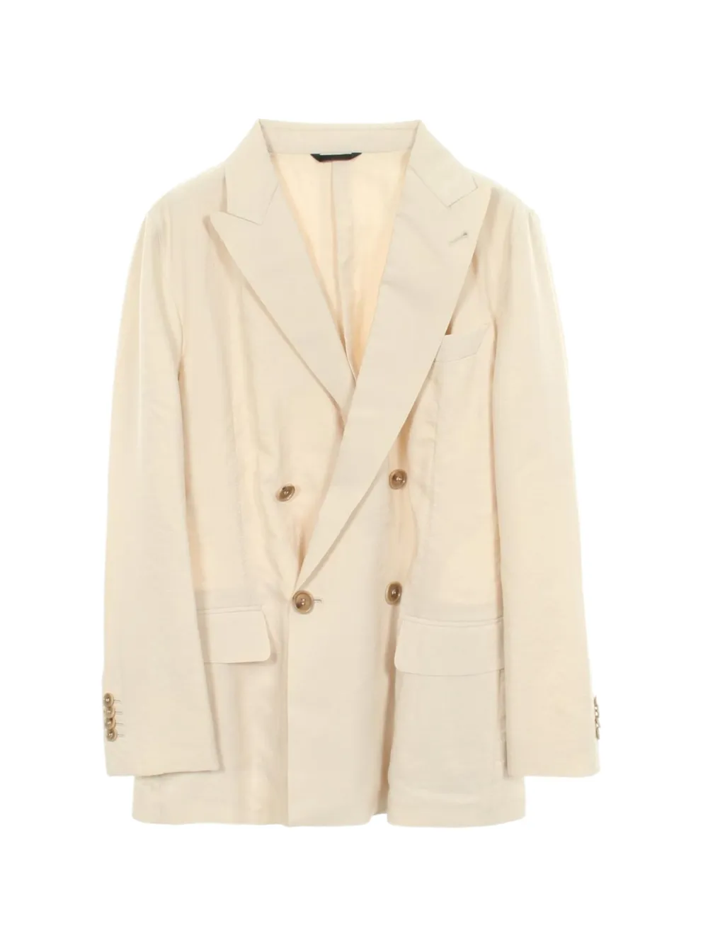 Giorgio Armani Pre-Owned 2000s doppelreihiger Blazer mit ungesäumten Kanten - Nude