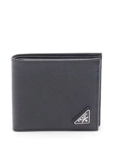 Prada Pre-Owned 2020s Saffiano-leather triangle bi-fold wallet