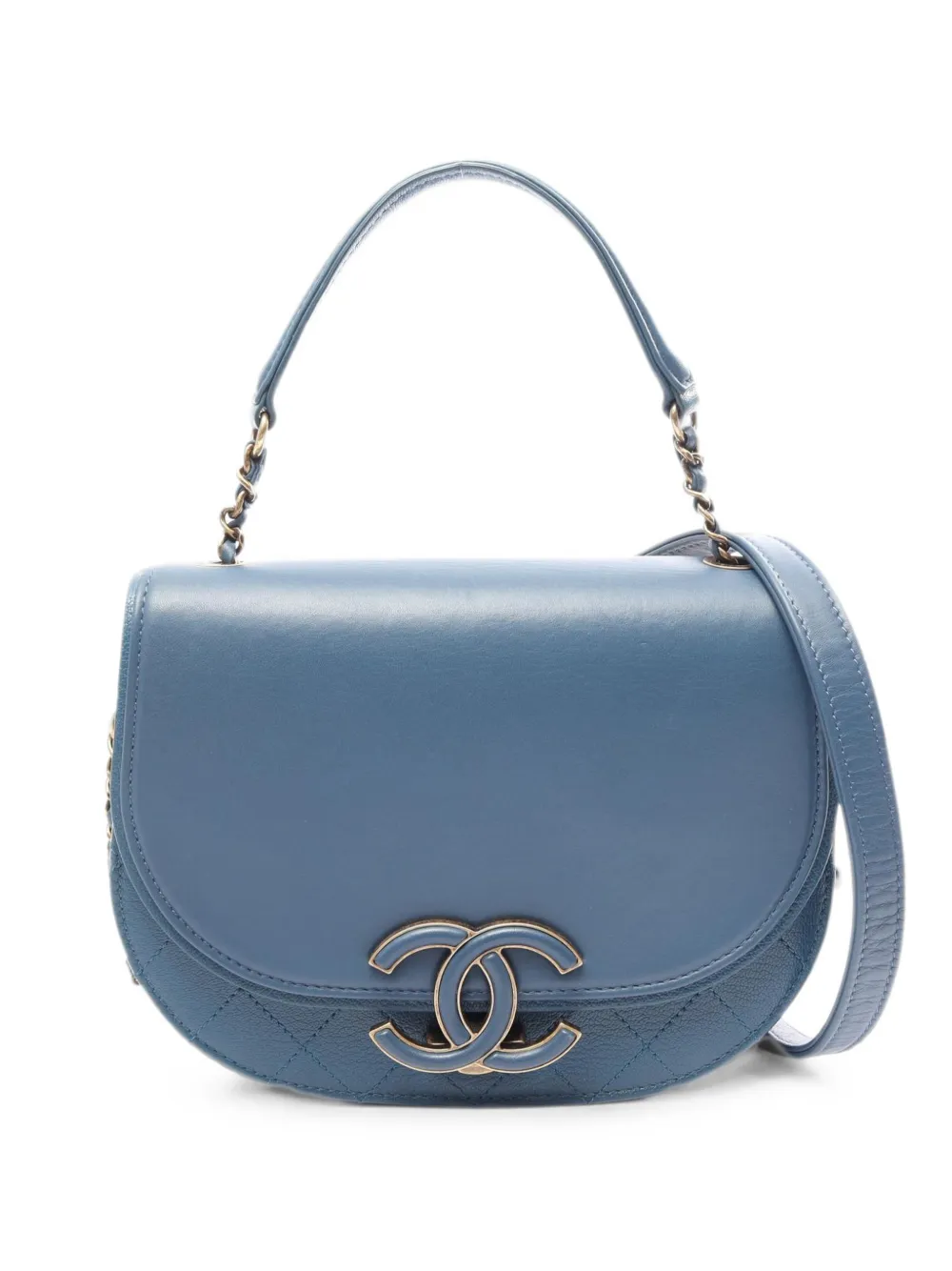 CHANEL Pre-Owned Borsa a spalla Coco Curve mini matelassé 2016-2017 - Blu