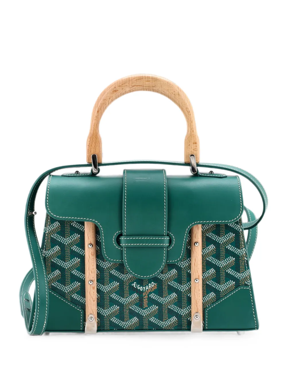 Goyard Pre-Owned Borsa a mano Saigon mini in tela cerata e pelle con manico - Verde