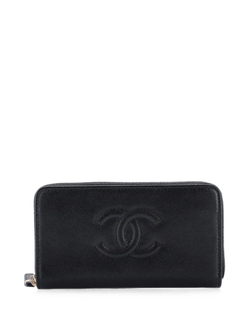 CHANEL Pre-Owned Timeless CC Zipped Wallet Caviar Long small wallets - Black