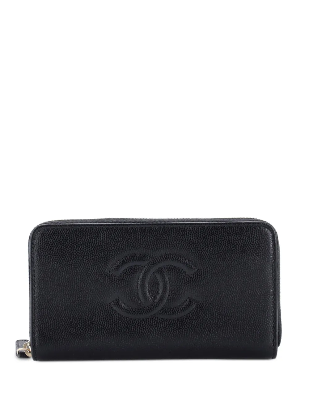 CHANEL Pre-Owned Portafoglio Timeless CC Caviar piccolo con zip - Nero