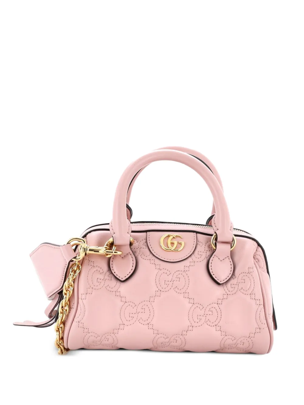 Gucci Pre-Owned Borsa a tracolla Ophidia GG convertibile mini in pelle matelassé con manico - Rosa