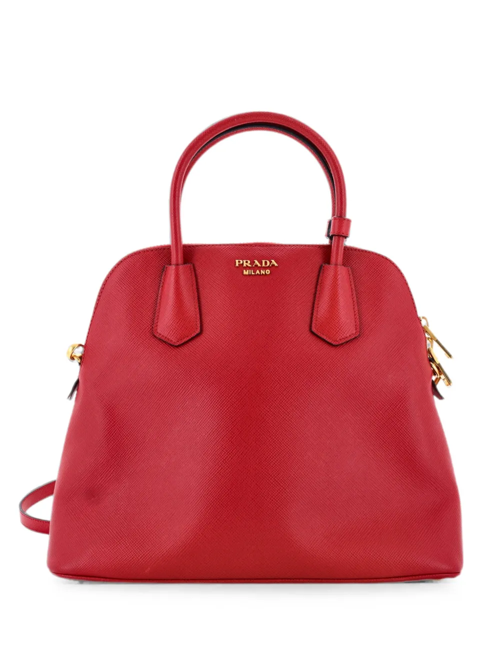 Prada Pre-Owned Convertible Dome Saffiano Leather Large satchel - Rot