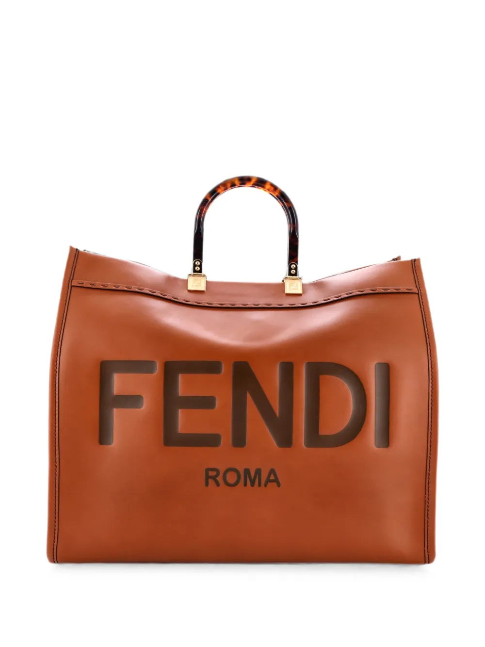 Fendi Pre-Owned Sunshine Shopper Leather Large tote bag - Braun