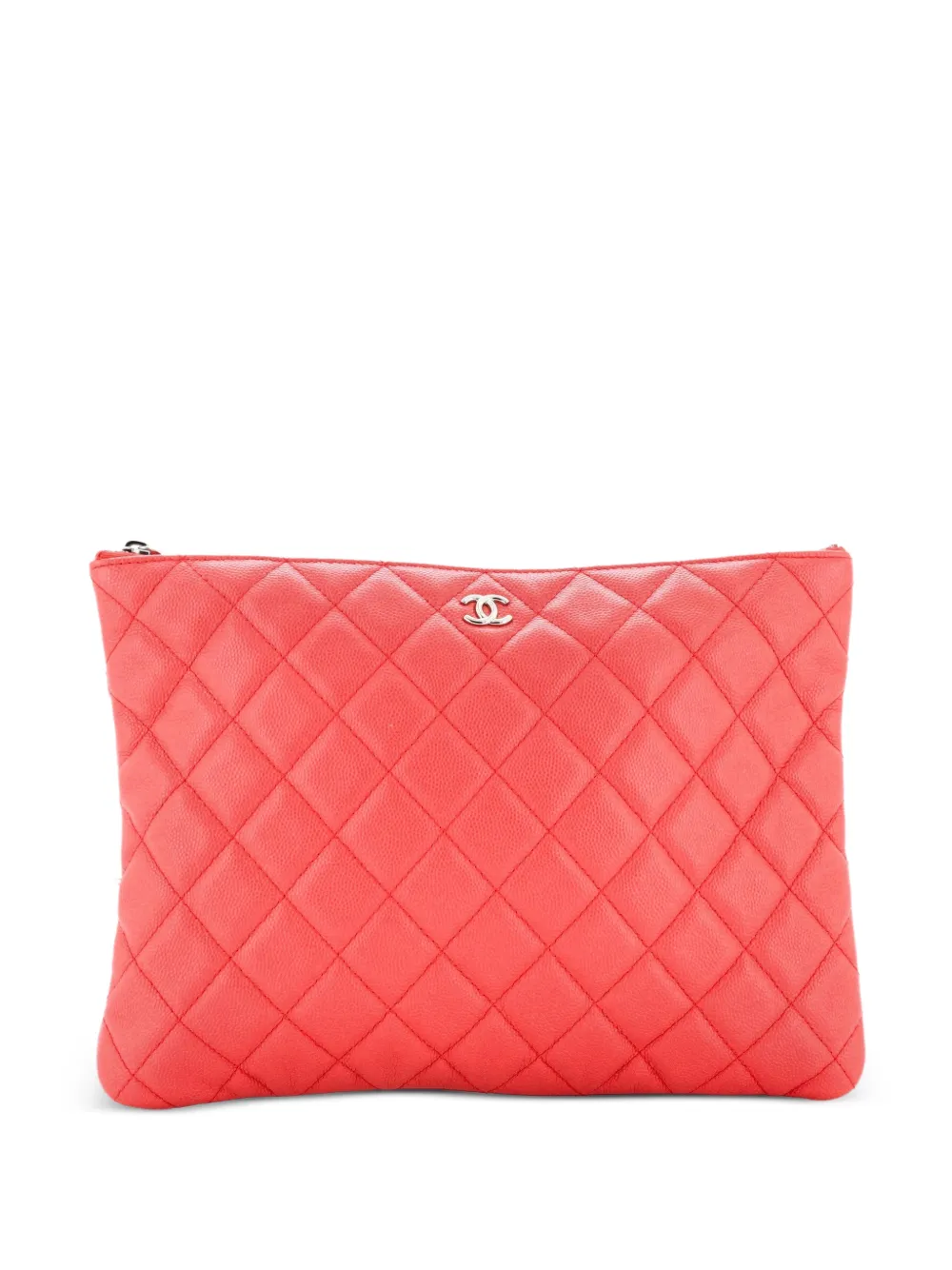 CHANEL Pre-Owned O Case Quilted Caviar Medium clutch bag - Pink