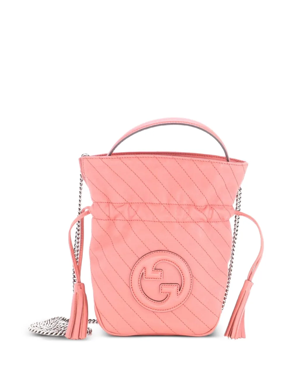 Gucci Pre-Owned Borsa a secchiello Blondie NM mini in pelle trapuntata con motivo diagonale - Rosa