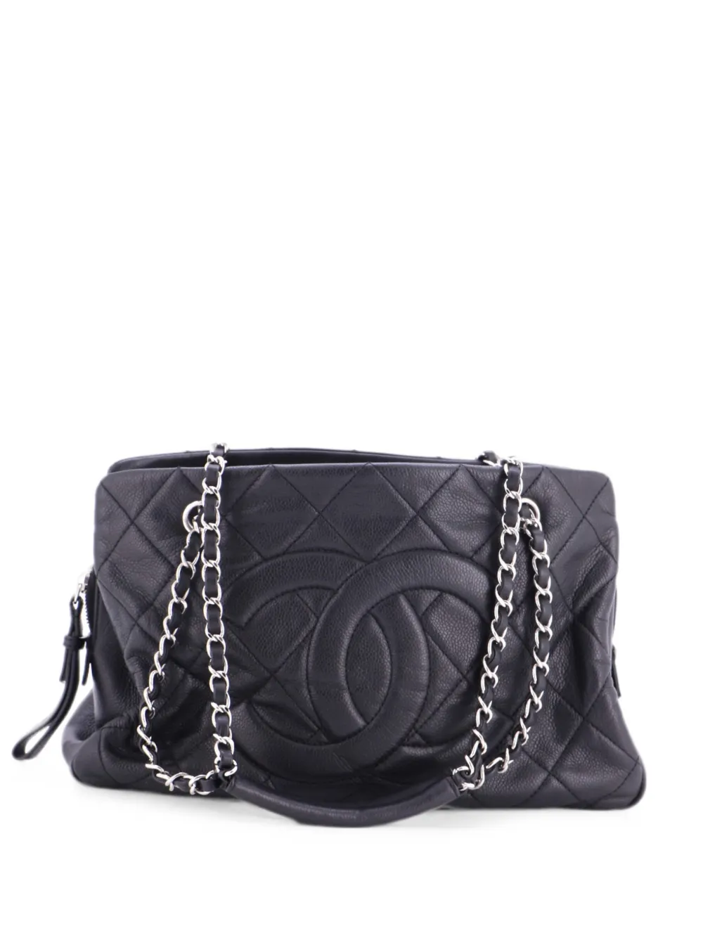 CHANEL Pre-Owned Borsa a spalla Timeless CC media in pelle Caviar trapuntata - Nero