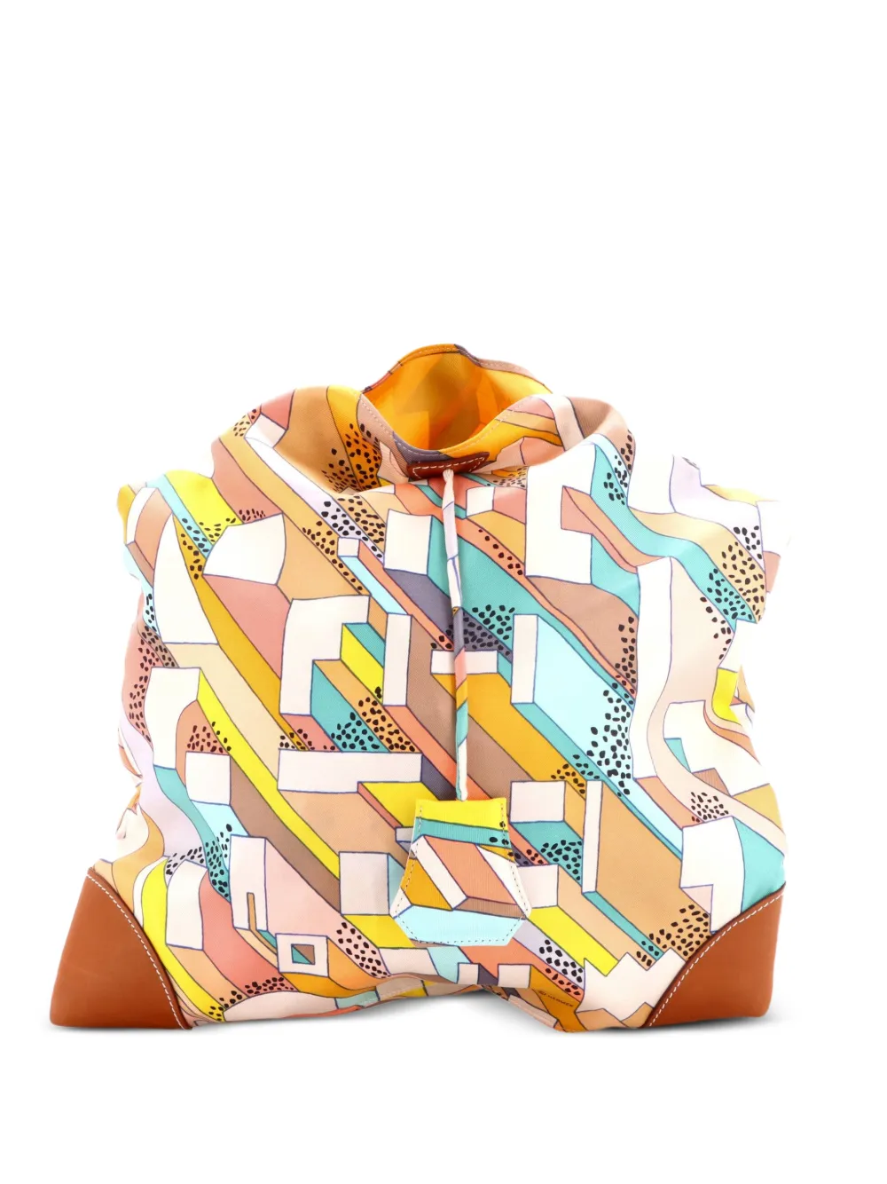 Hermès Pre-Owned Silky City Bag Printed Silk and Leather PM crossbody bag - Multicolour