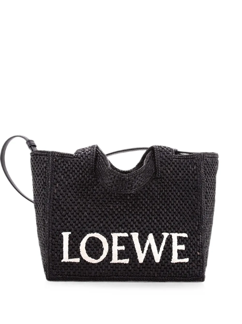 Loewe Pre-Owned Paula's Ibiza Logo Convertible Raffia Mini tote bag - Black