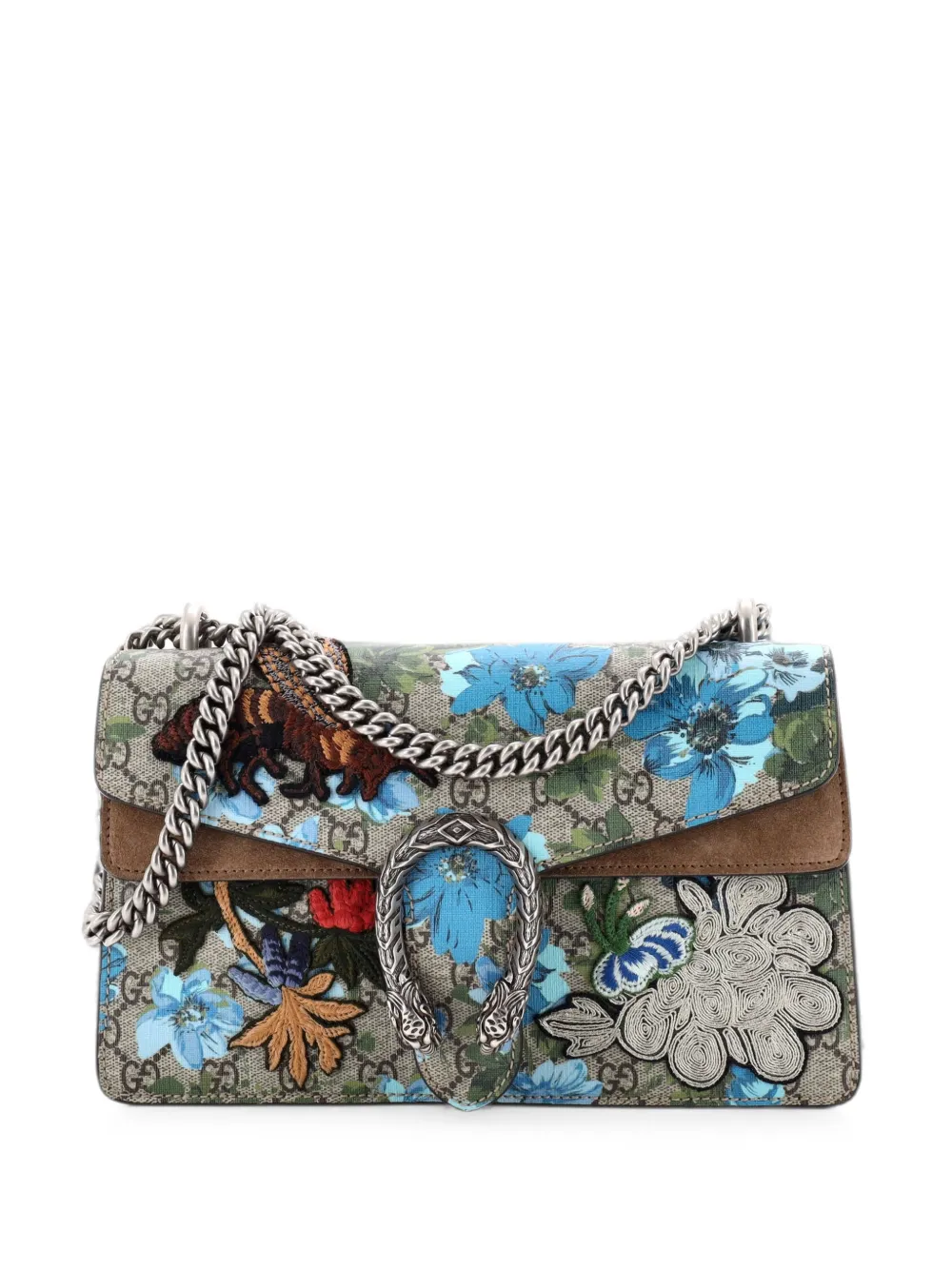 Gucci Pre-Owned Borsa a spalla Dionysus piccola in tela cerata GG con stampa e ricamo - Marrone