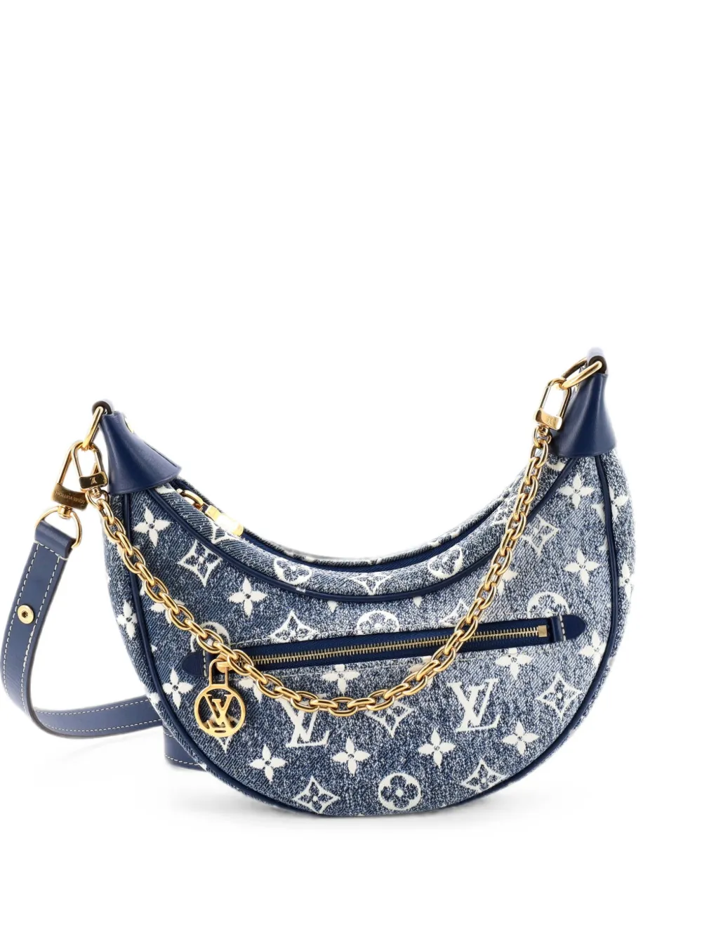 Louis Vuitton Pre-Owned Loop Handbag Monogram Jacquard Denim hobo bag - Blau