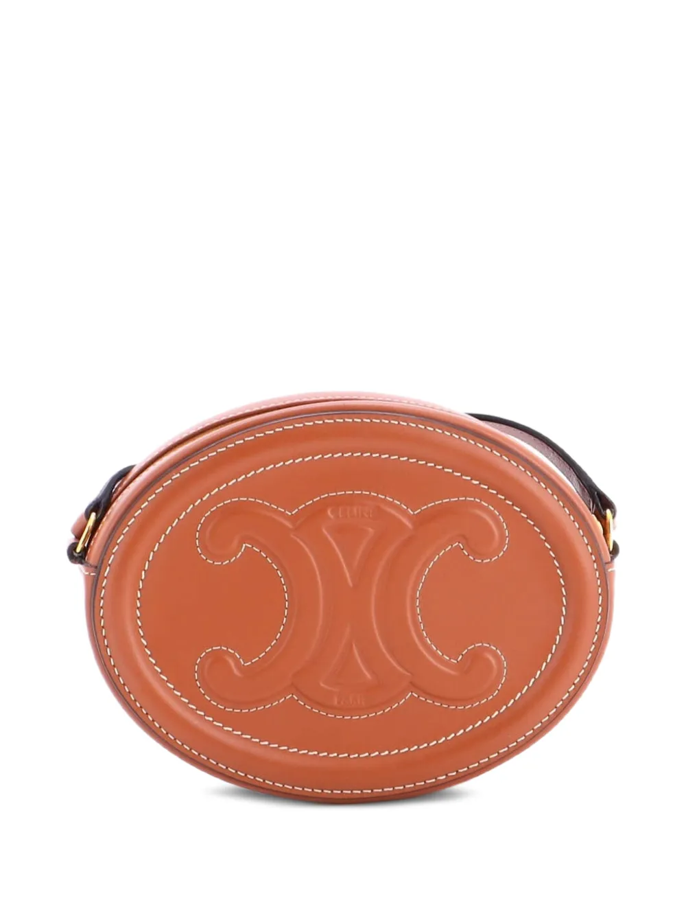 Celine Pre-Owned Triomphe Oval Leather crossbody bag - Brown